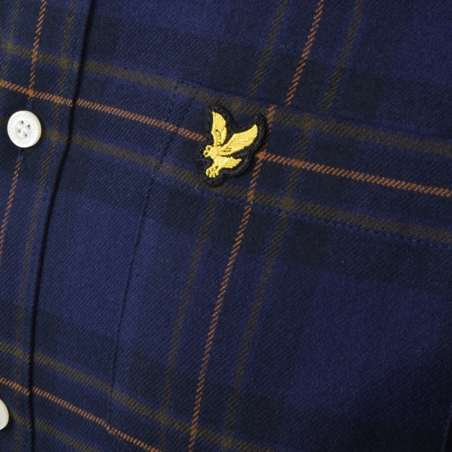 Alternative Image for ProductLyle And Scott Brushed Check Shirt Navy3
